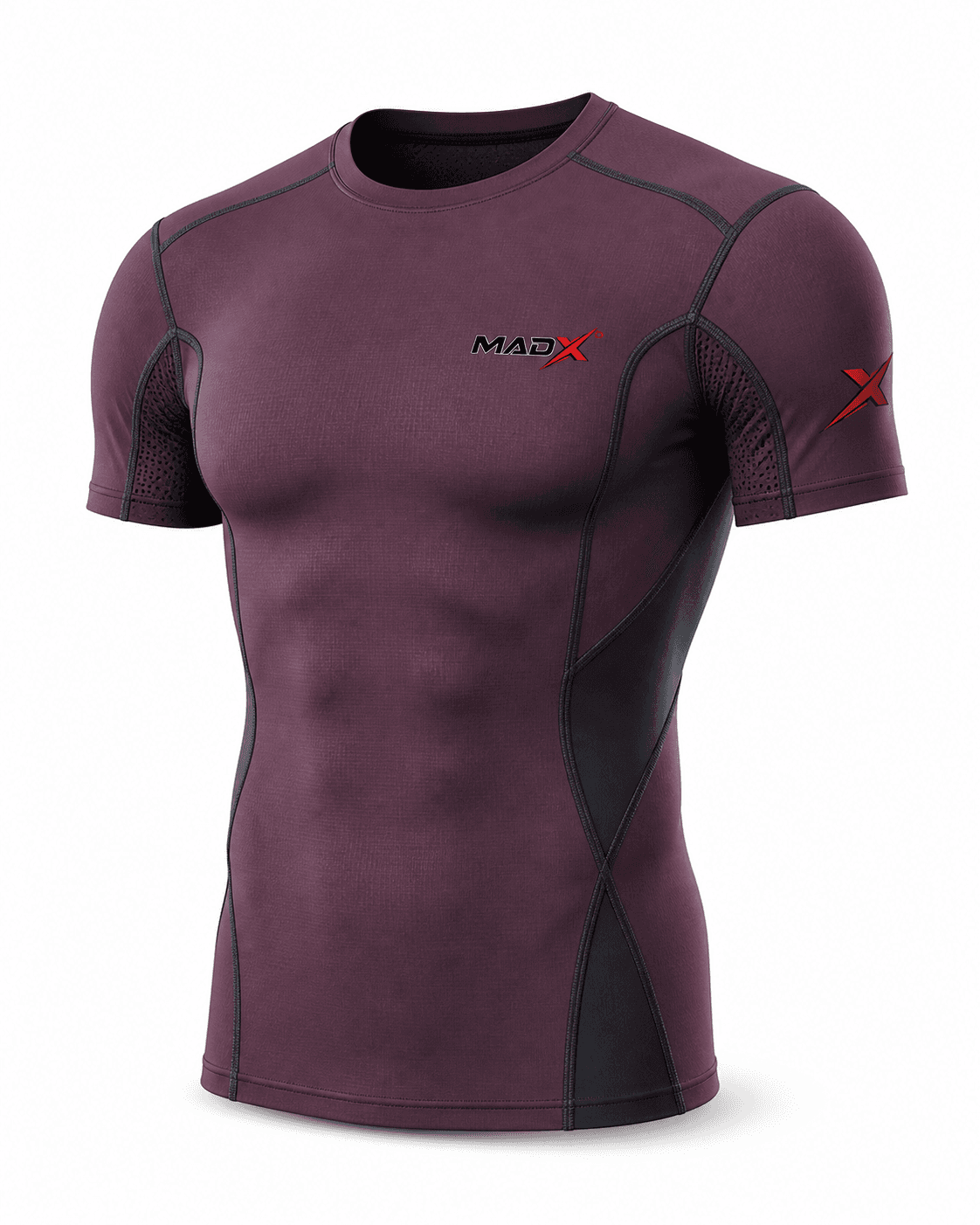 Pulse Plum & Black Compression T-Shirt