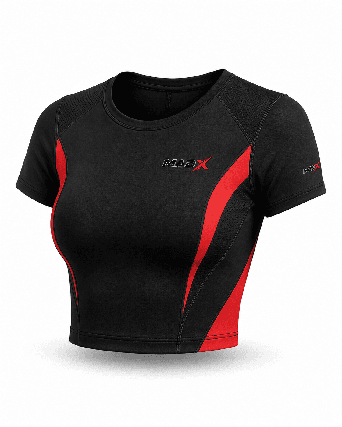 Strike Black & Red Performance Crop Top