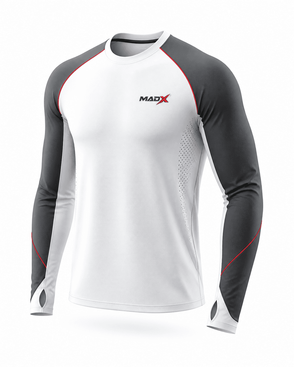 Apex White & Charcoal Long-Sleeve Training Top