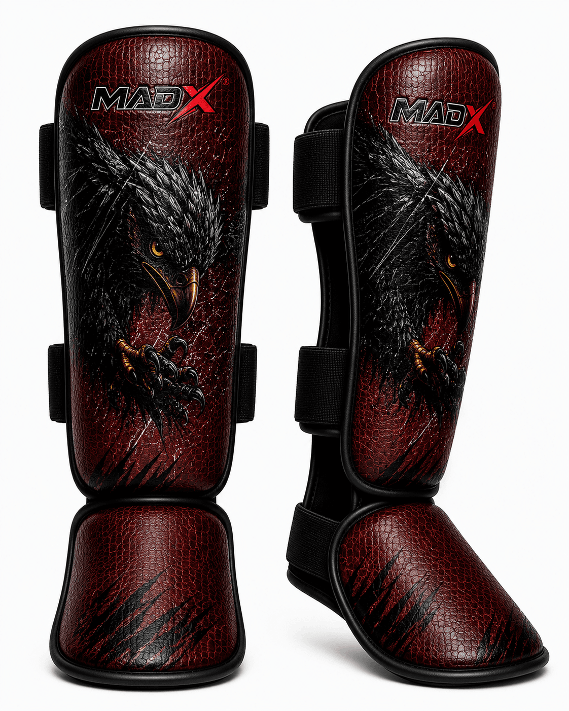 Tornado Burgundy Eagle Shin Guards