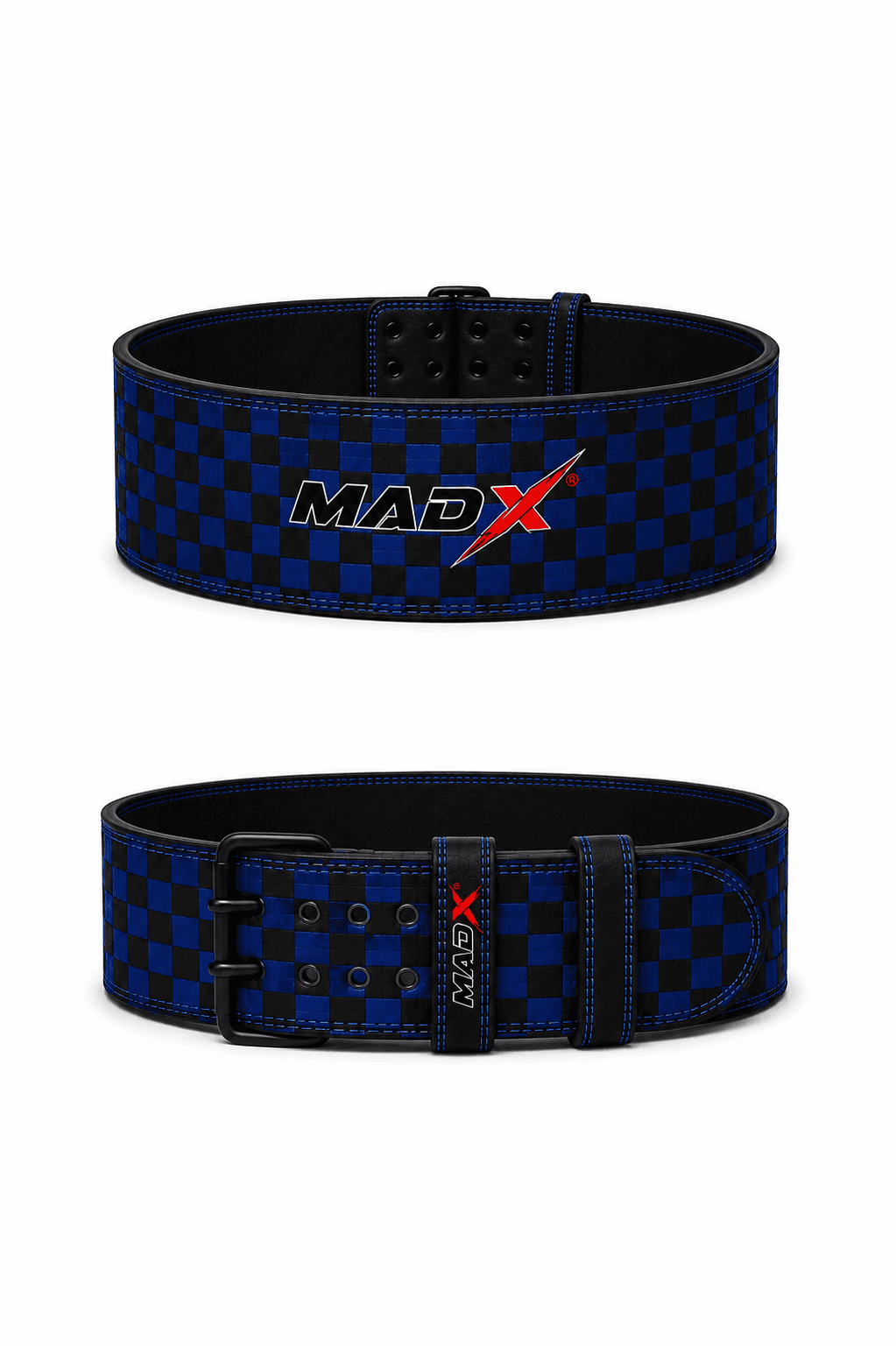 Tornado Blue Checkered Double-Prong Powerlifting Belt