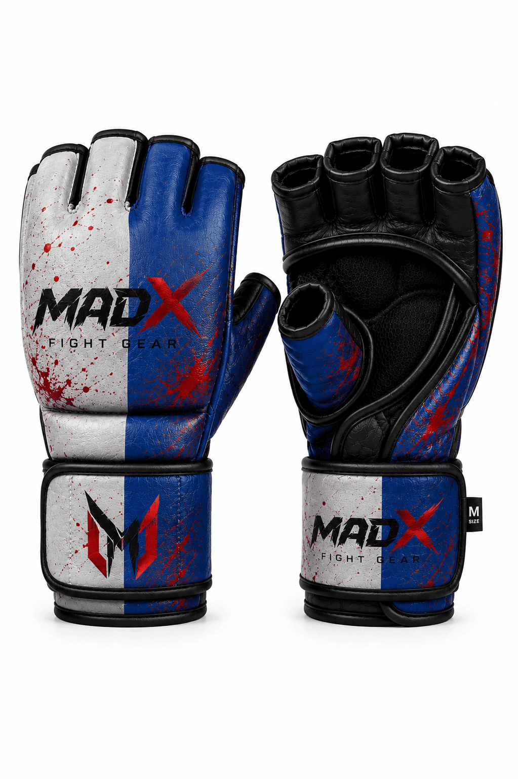 Race Blue & White MMA Gloves